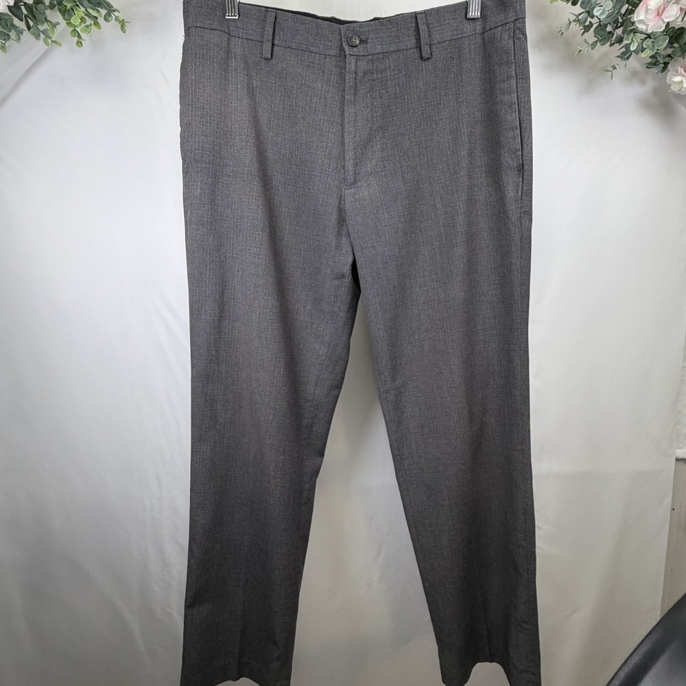 Van Heusen Studio Dress Pants 34x30 Gray Modern Fit Flat Front Men's